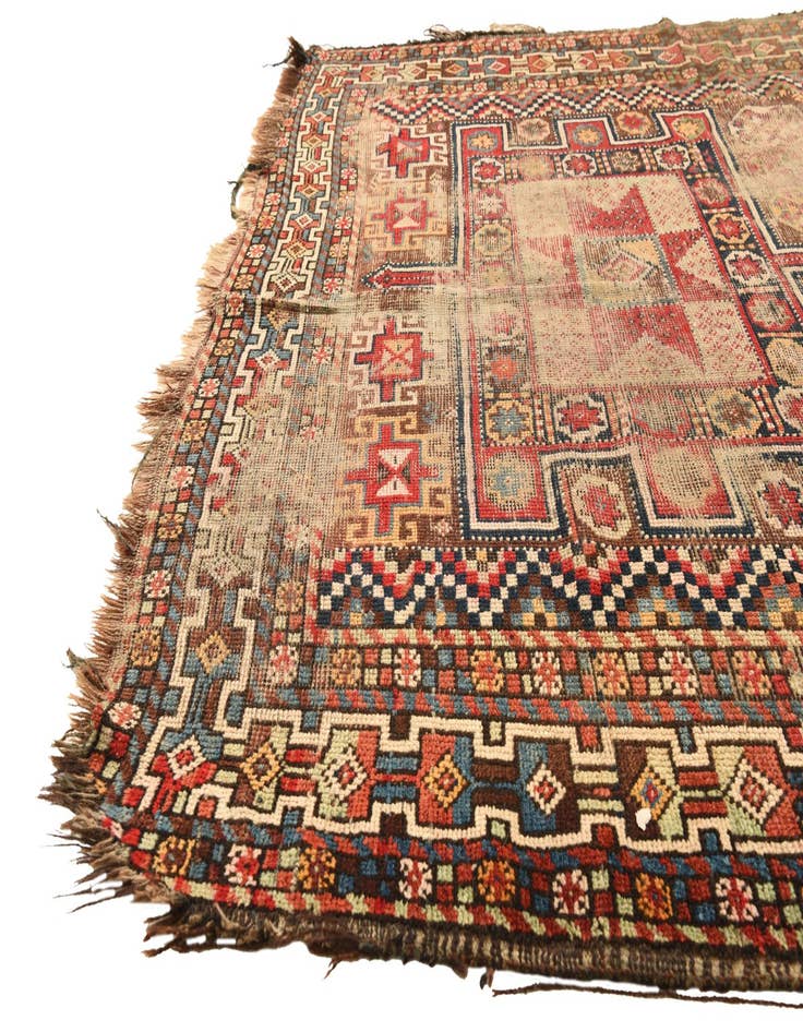 Detail image of  5' x 9'  Hand Knotted Shirvan Persian Wool Rug