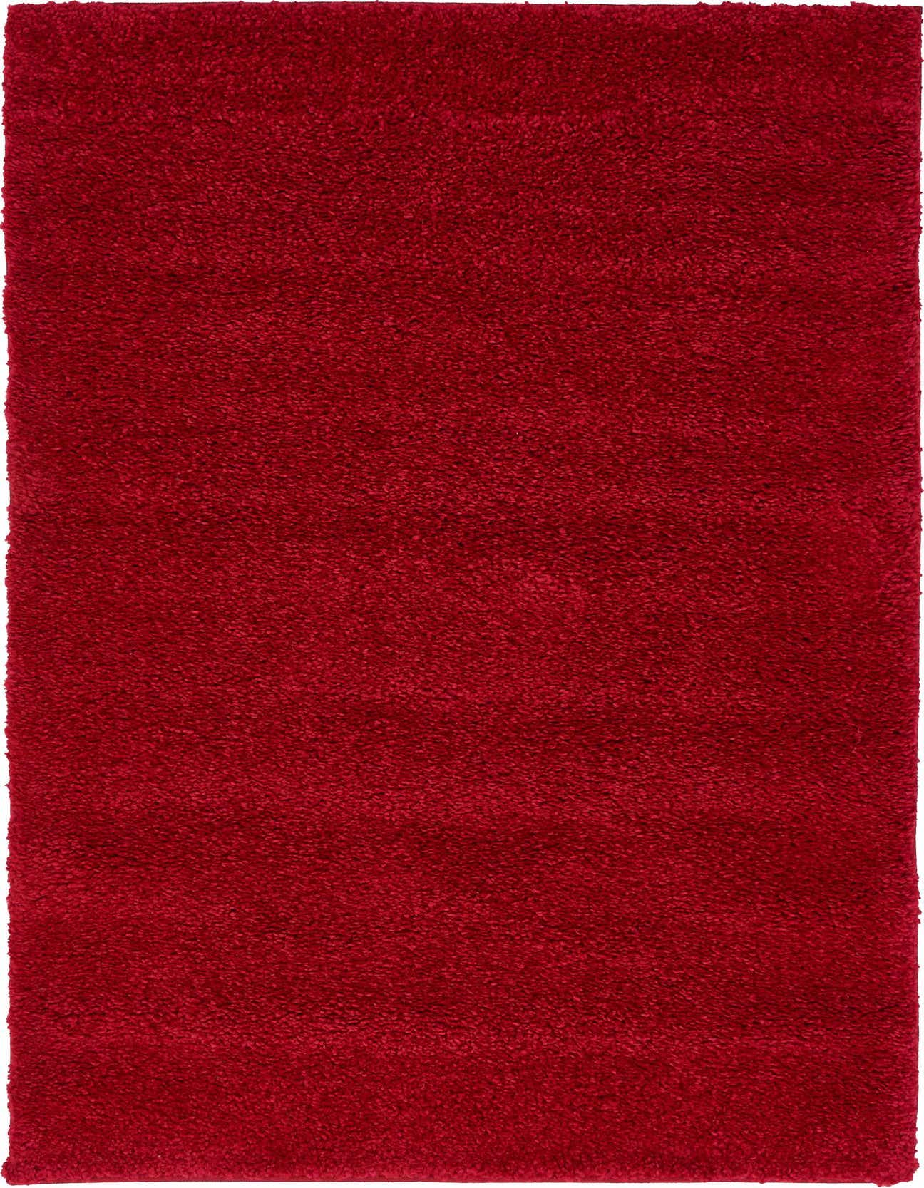 A vibrant 3x5 rectangular red shag rug with a textured, plush pile, ideal for adding warmth to any indoor space.
