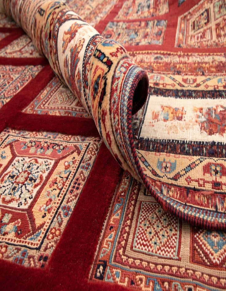 Detail image of  7' 8 x 11' 4  Hand Knotted Sumak Kilim Persian Rug