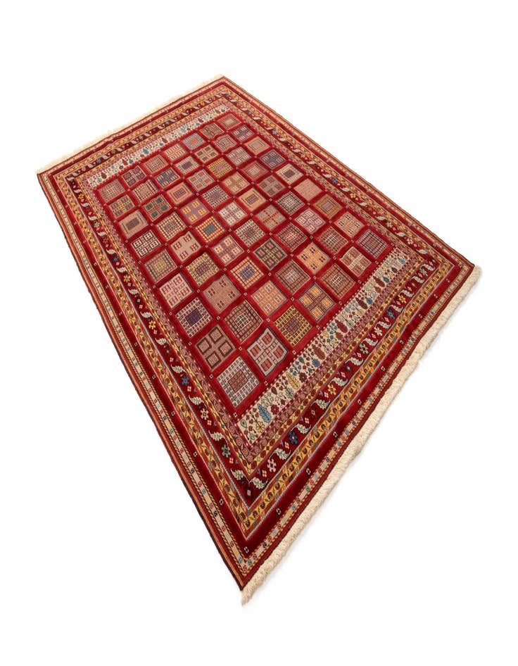 Detail image of  6' 10 x 9' 11 Sumak Kilim Rug