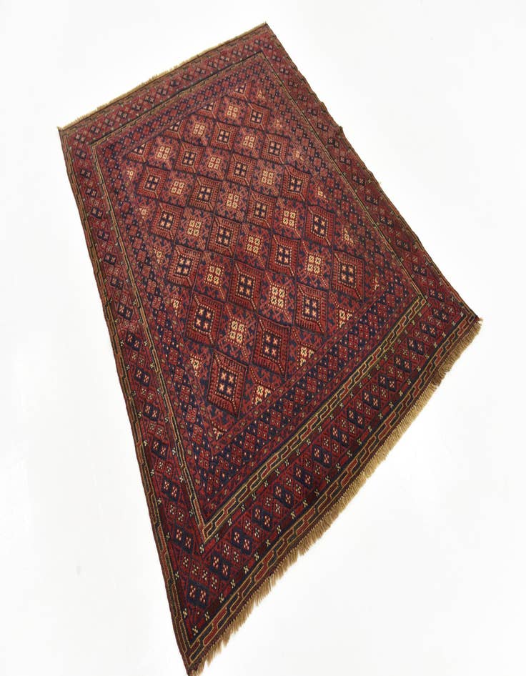 Detail image of  4' 9 x 6' 5  Hand Knotted Sumak Wool Rug