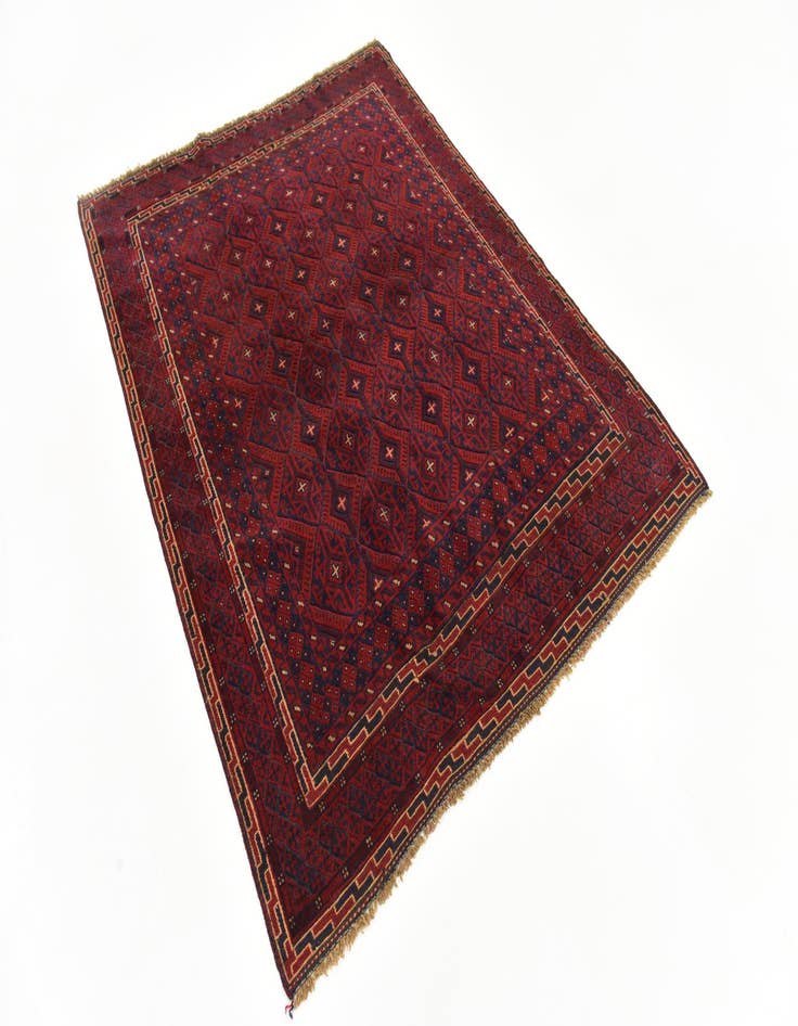 Detail image of  4' 8 x 6' 4  Hand Knotted Sumak Wool Rug