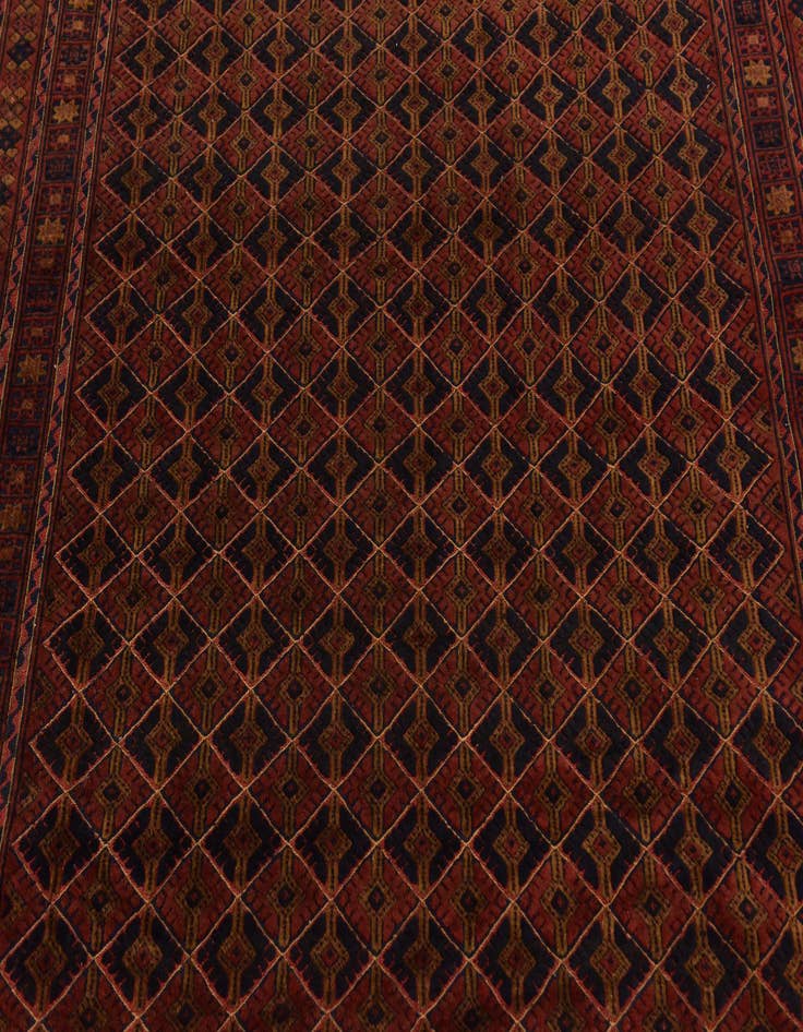 Detail image of  6' 4 x 9'  Hand Knotted Sumak Wool Rug