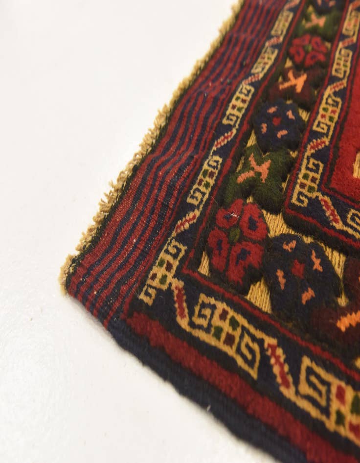 Detail image of  2' 10 x 4' 6  Hand Knotted Sumak Wool Rug