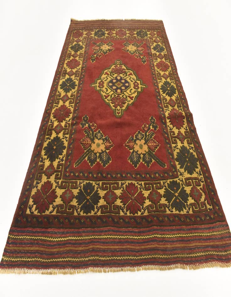 Detail image of  4' 2 x 6' 2  Hand Knotted Sumak Wool Rug