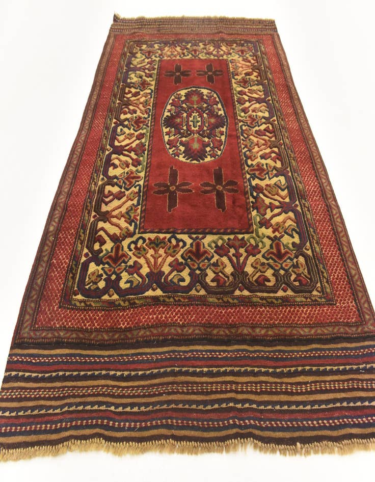 Detail image of  3' 11 x 6'  Hand Knotted Sumak Wool Rug