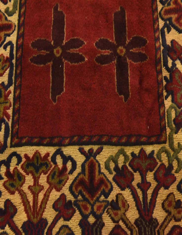 Detail image of  3' 11 x 6'  Hand Knotted Sumak Wool Rug