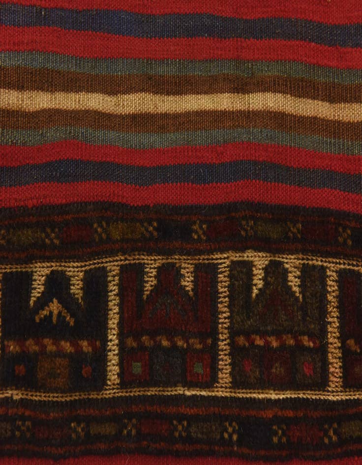 Detail image of  2' 10 x 5'  Hand Knotted Sumak Wool Rug