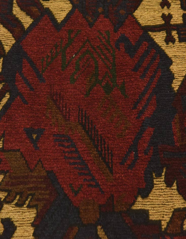 Detail image of  2' 10 x 4' 10  Hand Knotted Sumak Wool Rug