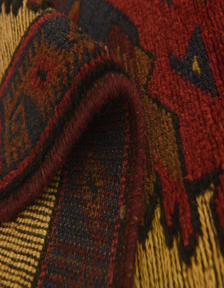Detail image of  2' 10 x 4' 10  Hand Knotted Sumak Wool Rug