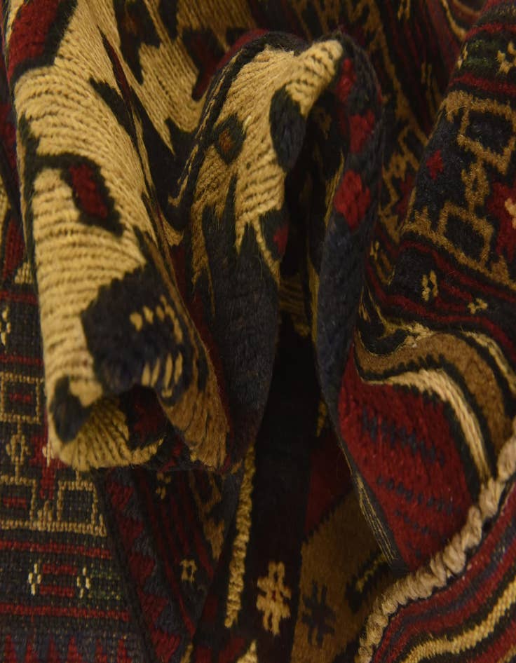 Detail image of  2' 10 x 4' 10  Hand Knotted Sumak Wool Rug