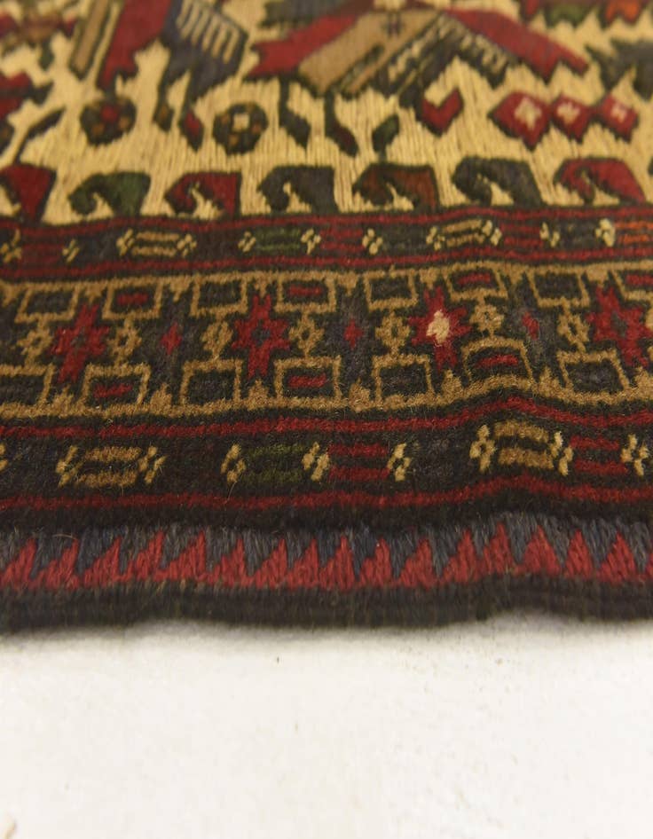 Detail image of  2' 10 x 4' 10  Hand Knotted Sumak Wool Rug