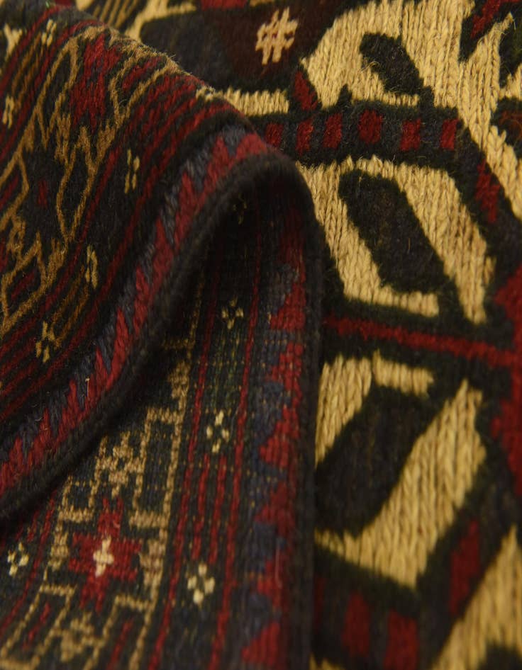 Detail image of  2' 10 x 4' 10  Hand Knotted Sumak Wool Rug
