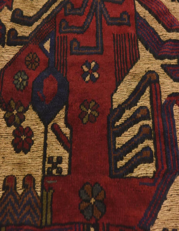 Detail image of  3' x 4' 4  Hand Knotted Sumak Wool Rug