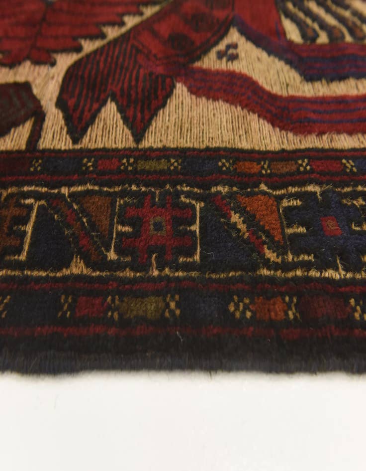 Detail image of  3' x 4' 4  Hand Knotted Sumak Wool Rug