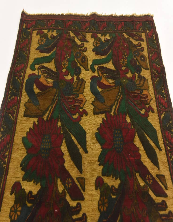 Detail image of  3' x 4' 10  Hand Knotted Sumak Wool Rug