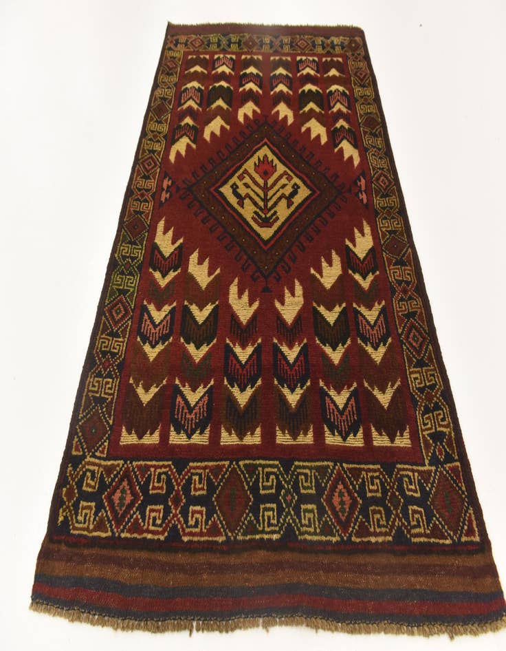 Detail image of  3' x 4' 7  Hand Knotted Sumak Wool Rug