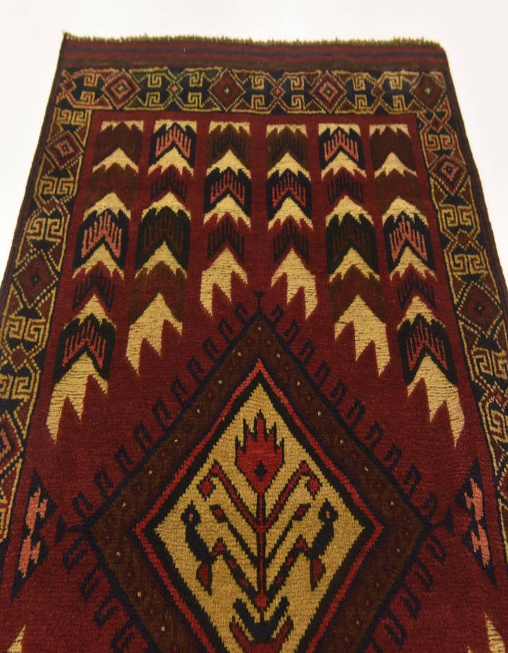 Detail image of  3' x 4' 7  Hand Knotted Sumak Wool Rug