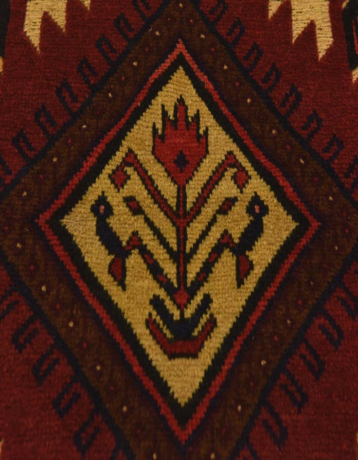 Detail image of  3' x 4' 7  Hand Knotted Sumak Wool Rug