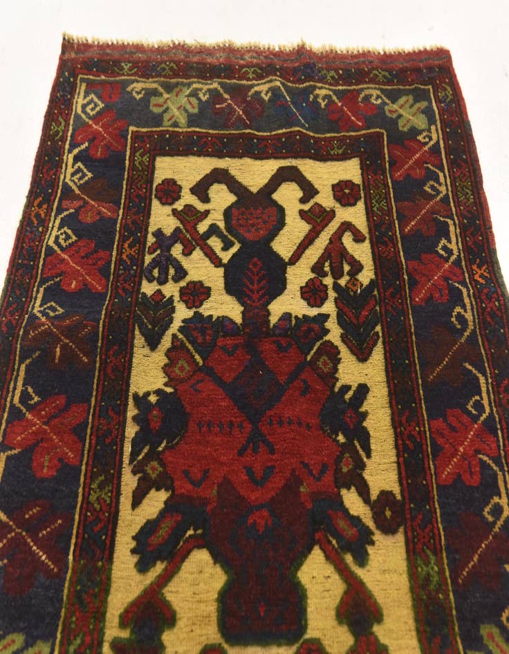 Detail image of  2' 9 x 5'  Hand Knotted Sumak Wool Rug