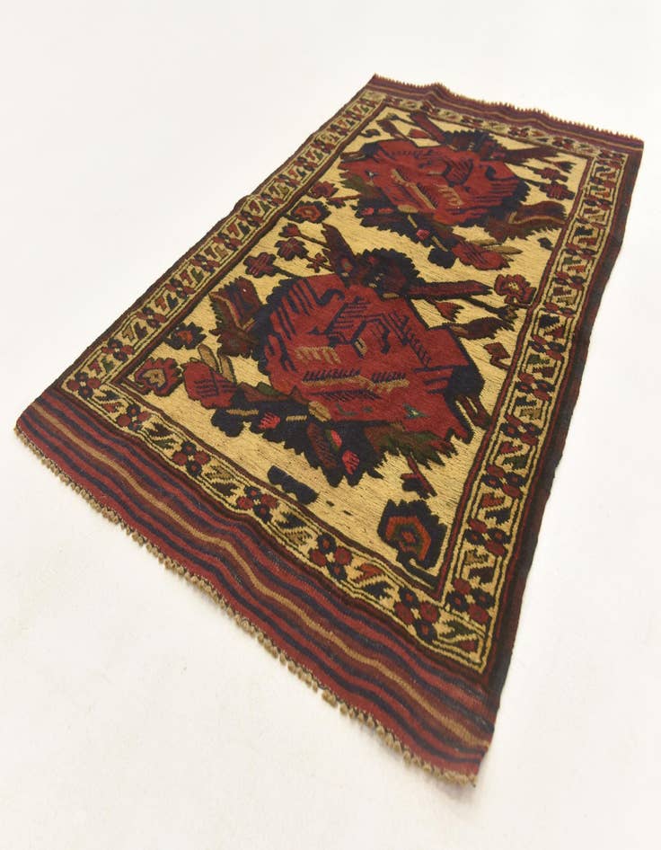 Detail image of  3' x 4' 9  Hand Knotted Sumak Wool Rug