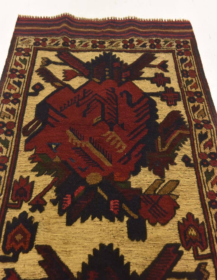 Detail image of  3' x 4' 9  Hand Knotted Sumak Wool Rug