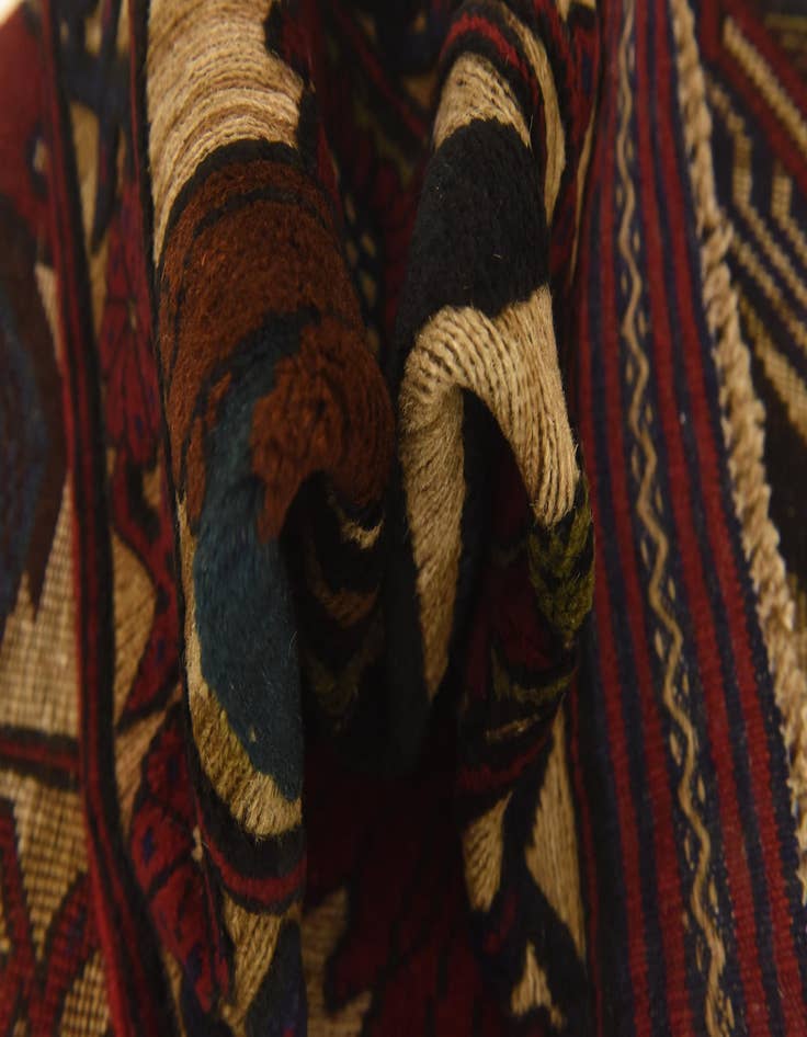 Detail image of  2' 10 x 4' 5  Hand Knotted Sumak Wool Rug