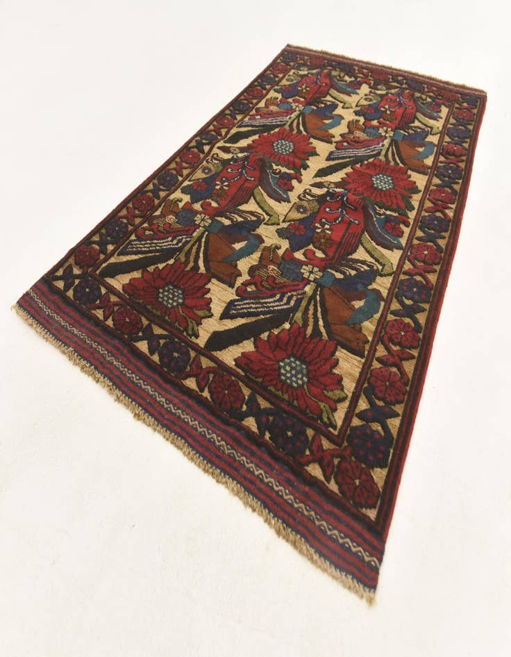 Detail image of  2' 10 x 4' 5  Hand Knotted Sumak Wool Rug