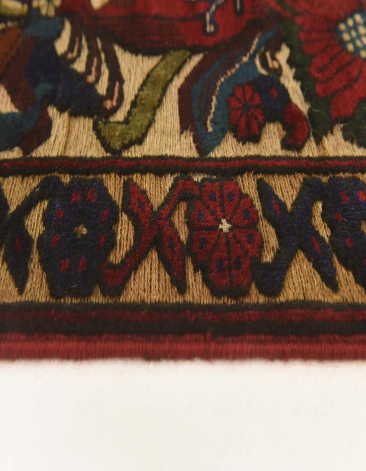 Detail image of  2' 10 x 4' 5  Hand Knotted Sumak Wool Rug