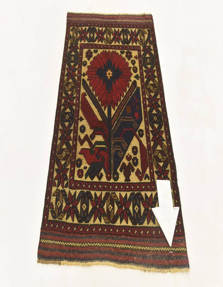 Detail image of  2' 9 x 4' 4  Hand Knotted Sumak Wool Rug