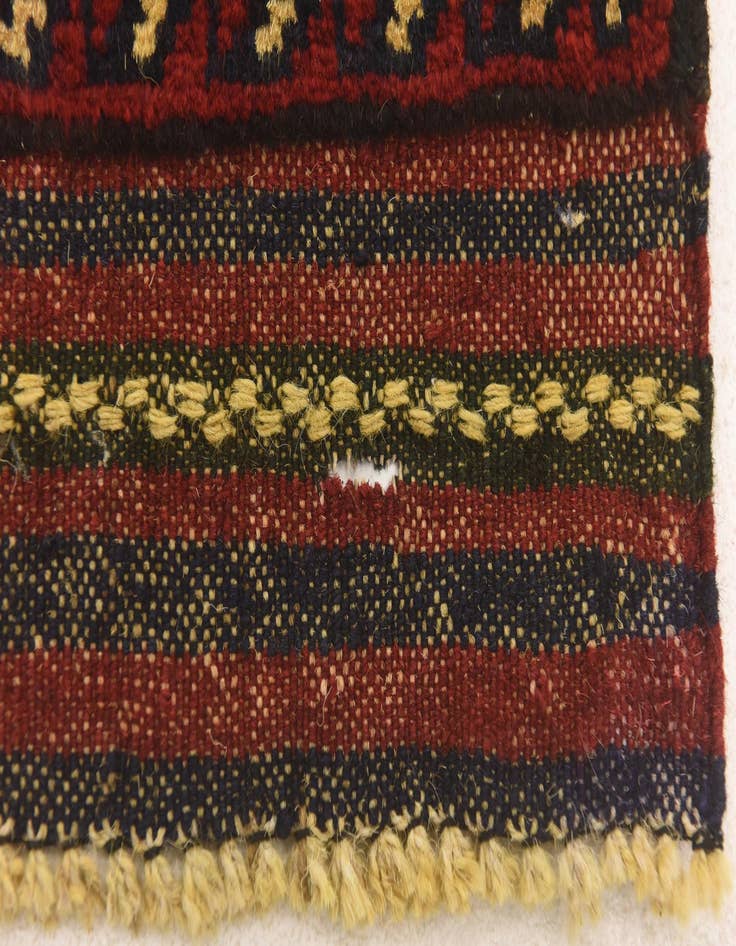 Detail image of  2' 9 x 4' 4  Hand Knotted Sumak Wool Rug