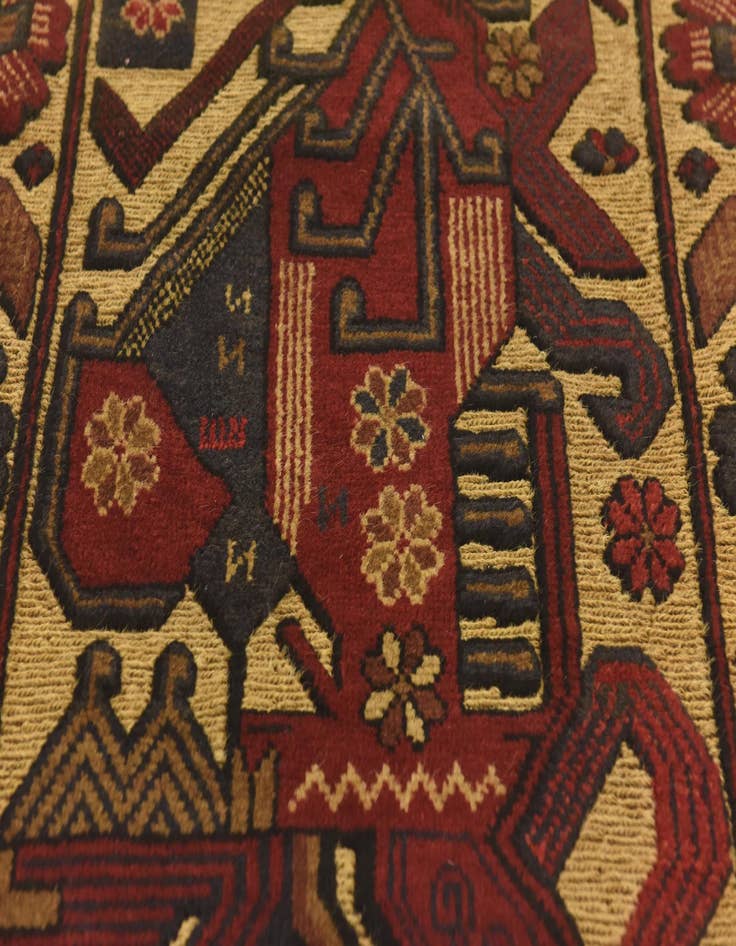 Detail image of  2' 9 x 4' 8  Hand Knotted Sumak Wool Rug