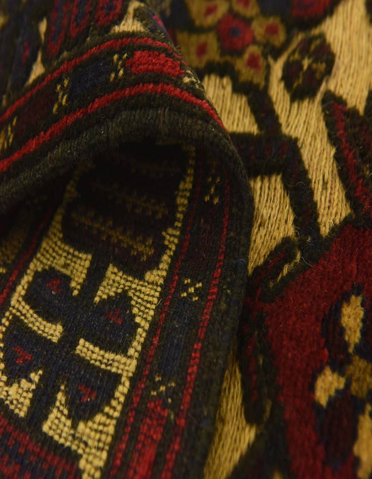 Detail image of  3' x 4' 6  Hand Knotted Sumak Wool Rug