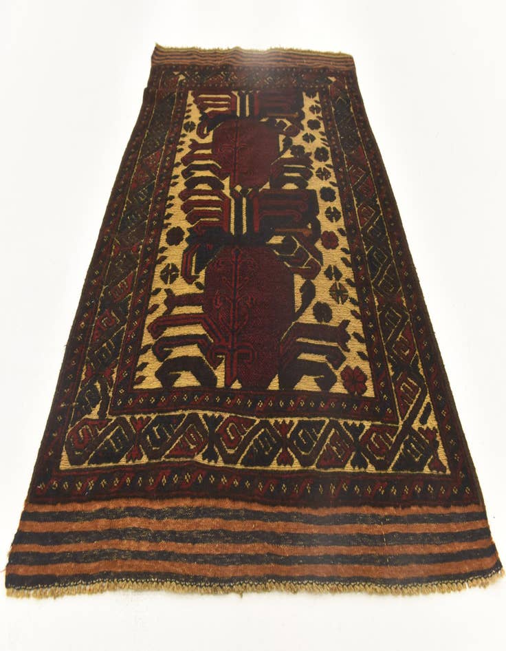 Detail image of  3' x 4' 7  Hand Knotted Sumak Wool Rug