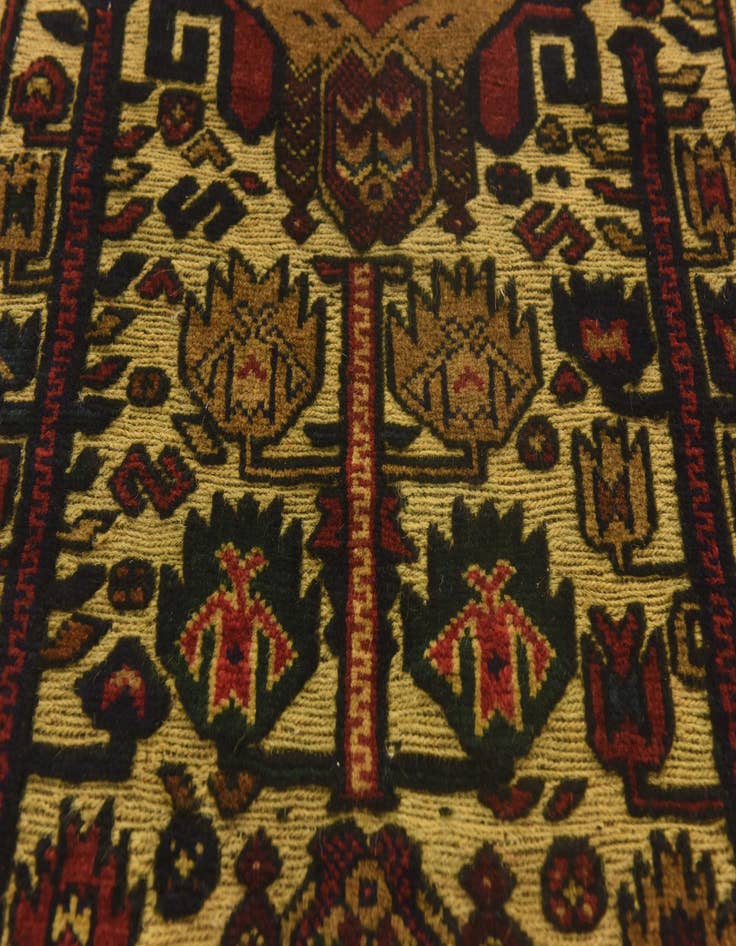Detail image of  2' 10 x 4' 7  Hand Knotted Sumak Wool Rug