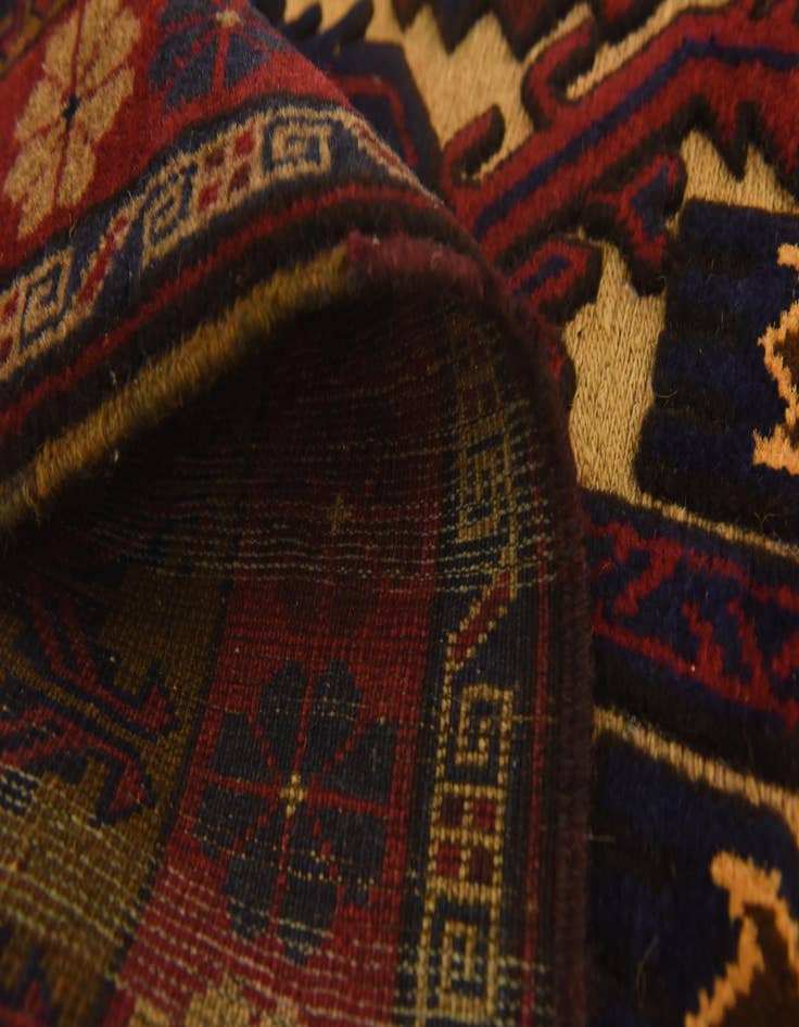 Detail image of  2' 8 x 4' 8  Hand Knotted Sumak Wool Rug
