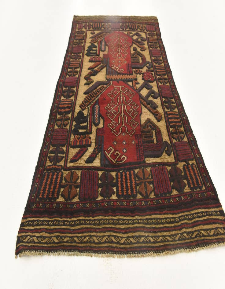 Detail image of  2' 10 x 4' 8  Hand Knotted Sumak Wool Rug