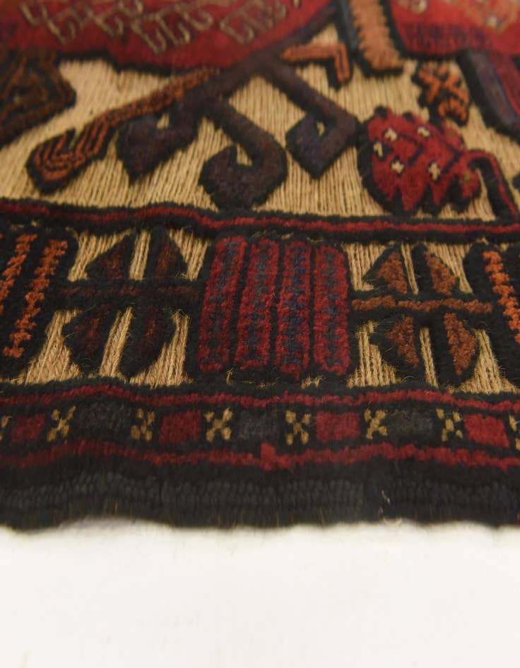 Detail image of  2' 10 x 4' 8  Hand Knotted Sumak Wool Rug