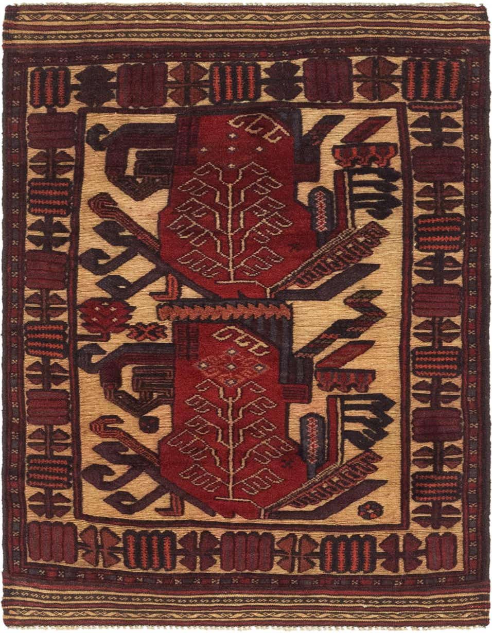 Primary image  2' 10 x 4' 8  Hand Knotted Sumak Wool Rug