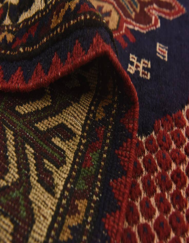 Detail image of  4' 1 x 6' 3  Hand Knotted Sumak Wool Rug