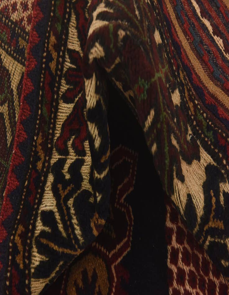 Detail image of  4' 1 x 6' 3  Hand Knotted Sumak Wool Rug
