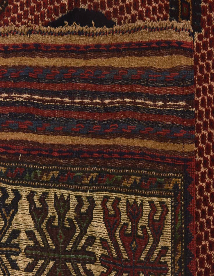 Detail image of  4' 1 x 6' 3  Hand Knotted Sumak Wool Rug