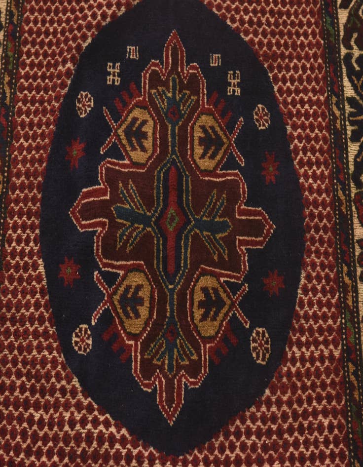 Detail image of  4' 1 x 6' 3  Hand Knotted Sumak Wool Rug