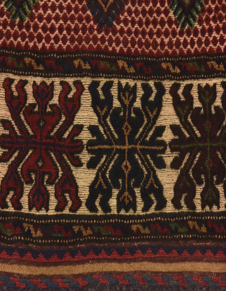 Detail image of  4' 1 x 6' 3  Hand Knotted Sumak Wool Rug