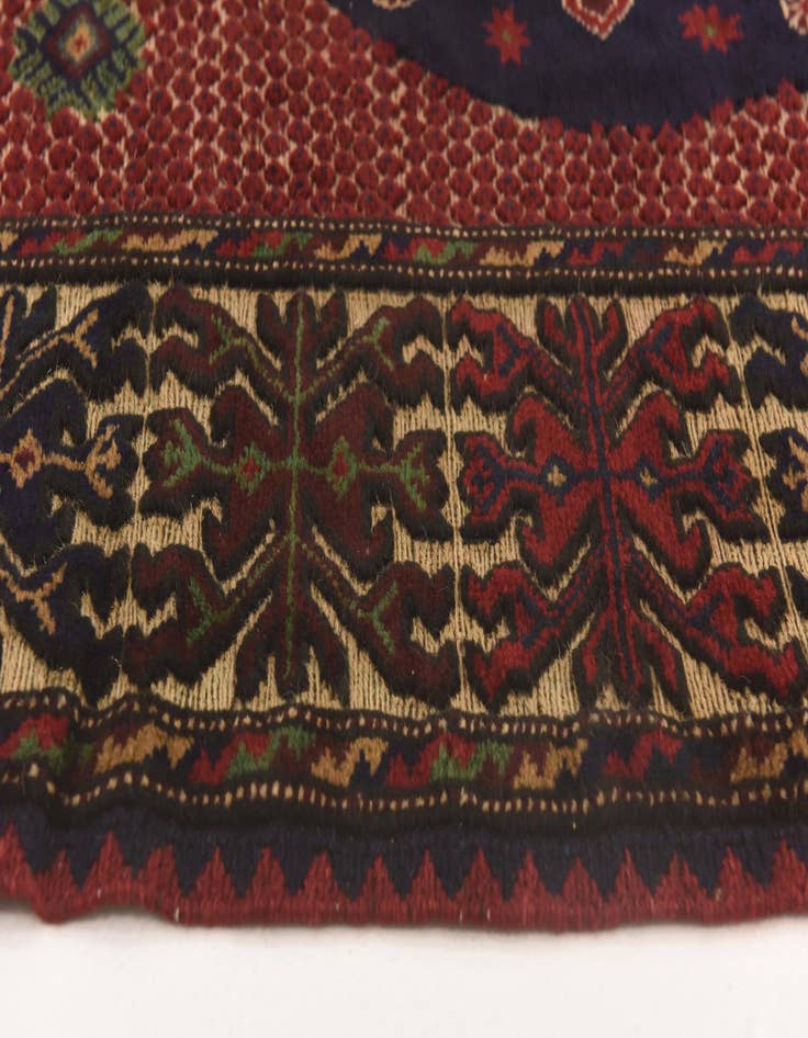 Detail image of  4' 1 x 6' 3  Hand Knotted Sumak Wool Rug