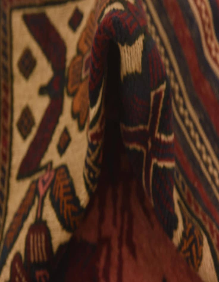 Detail image of  3' 11 x 6' 3  Hand Knotted Sumak Wool Rug