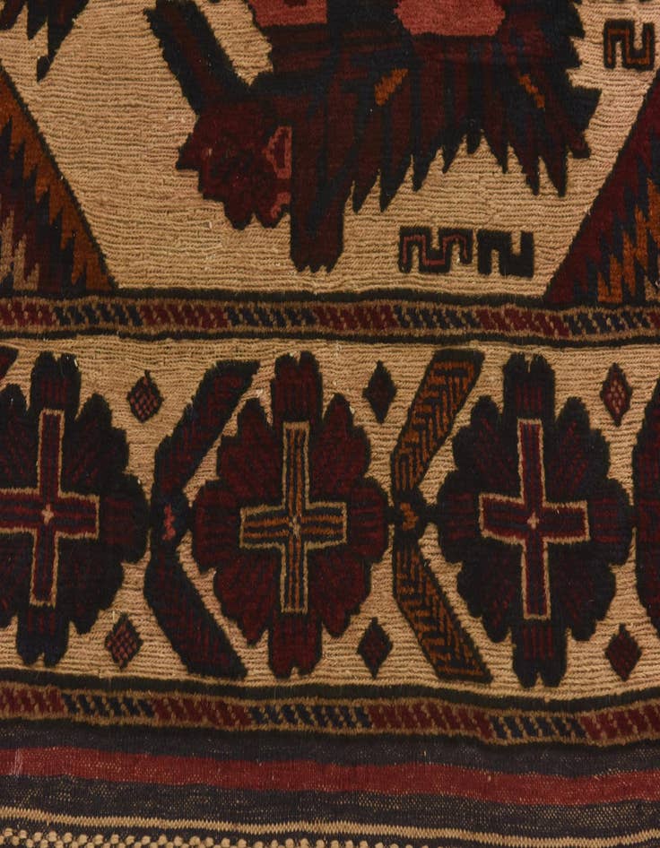 Detail image of  3' 11 x 6' 3  Hand Knotted Sumak Wool Rug