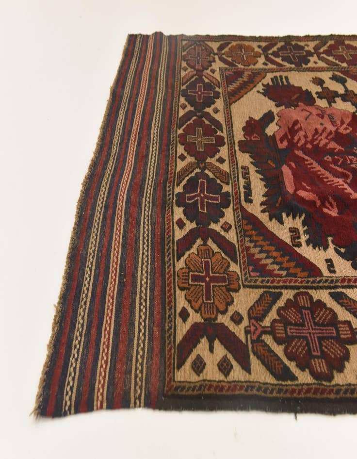 Detail image of  3' 11 x 6' 3  Hand Knotted Sumak Wool Rug