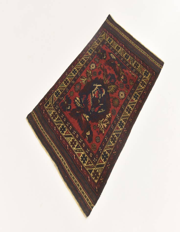 Detail image of  2' 9 x 4' 6  Hand Knotted Sumak Wool Rug