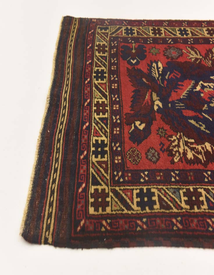 Detail image of  2' 9 x 4' 6  Hand Knotted Sumak Wool Rug